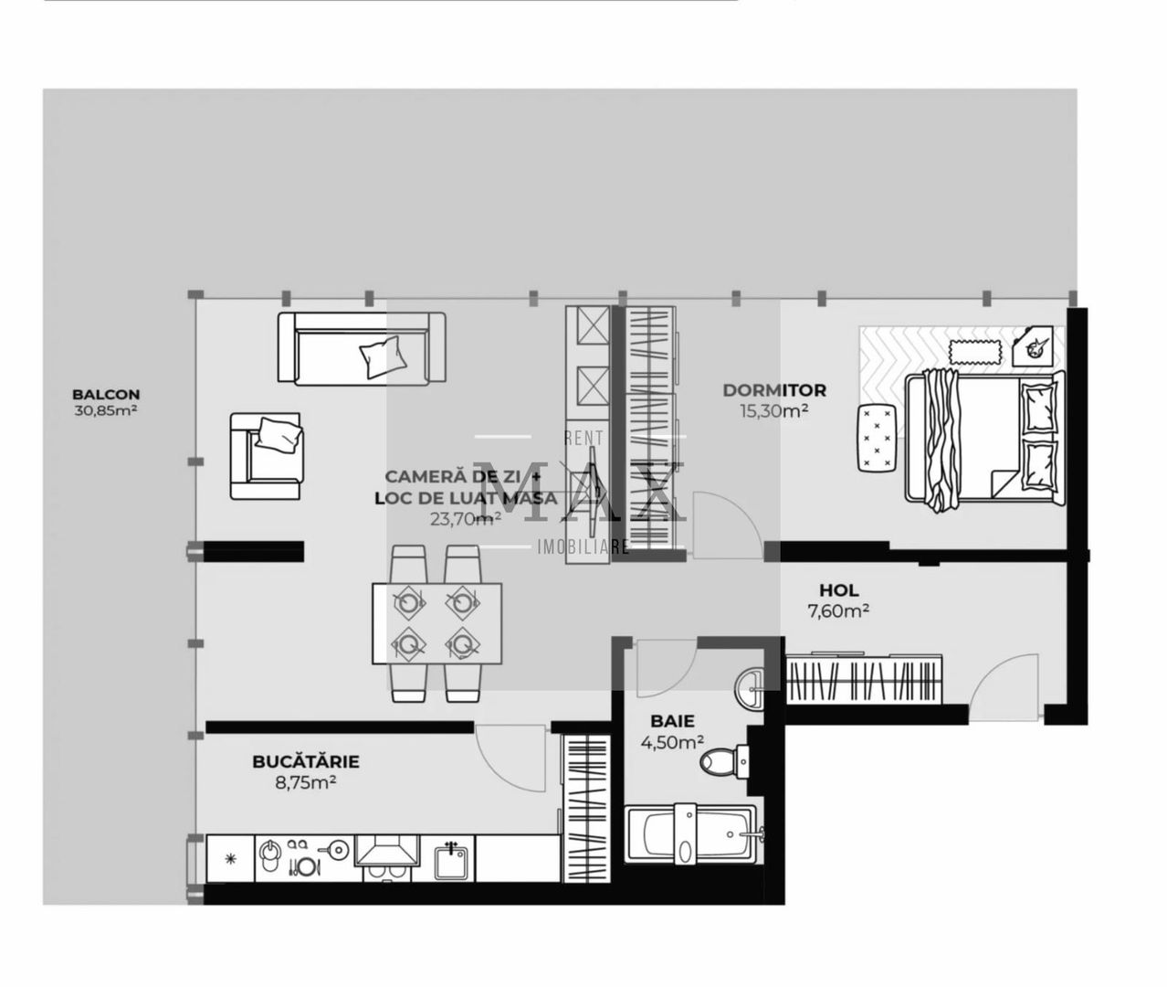 Apartament 2 camere de vânzare | 59,85 | Zona Autogară | Etaj 8 - Poză 1