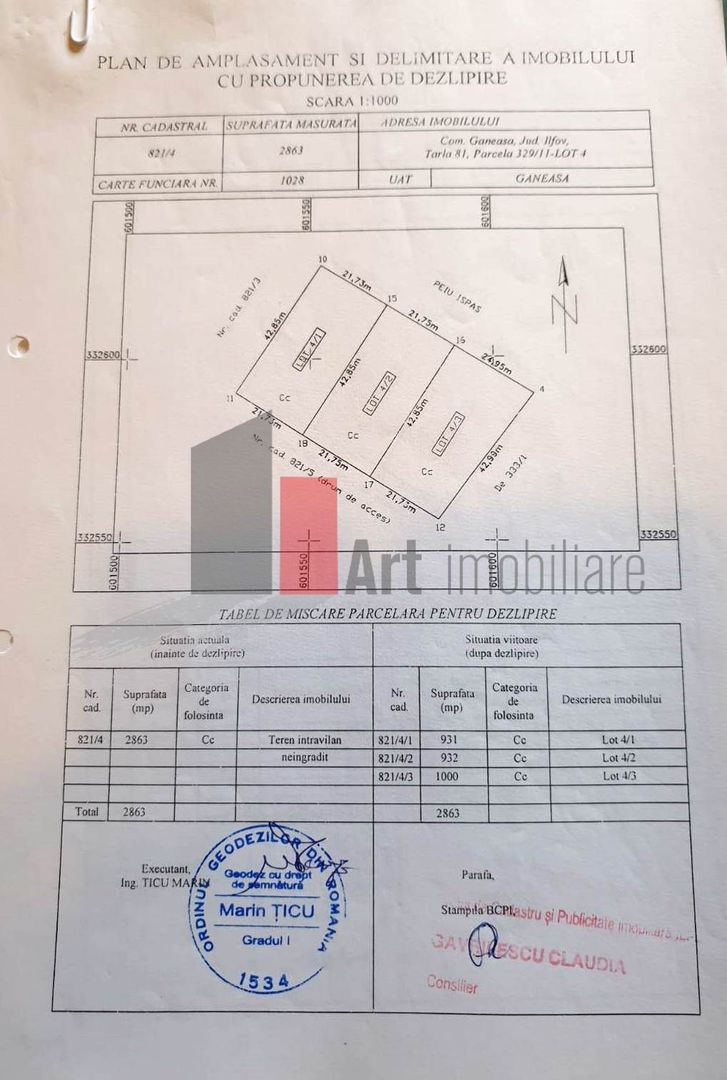 Teren intravilan Ganeasa - priveliste superba - Schiță 1