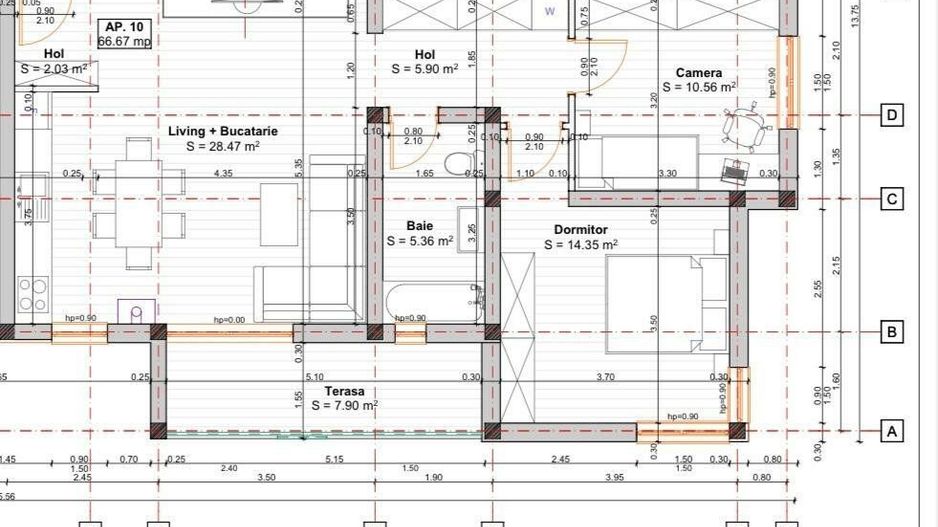 Giroc-Eso | 3 Camere | Etaj intermediar | Mobilat si Utilat | Loc de parcare - Poză 14