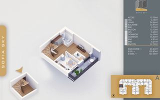 3 camere duplex incalzire pardosela  Metrou N Teclu - Schiță 7