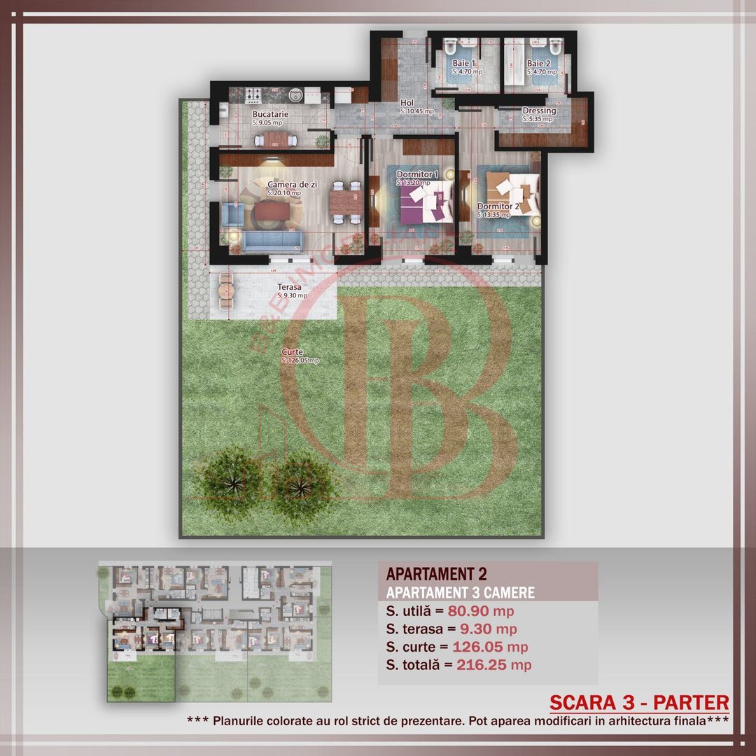 3 camere cu dresing si curte  Titan Pallady Metrou Nicolae Teclu - Schiță 2