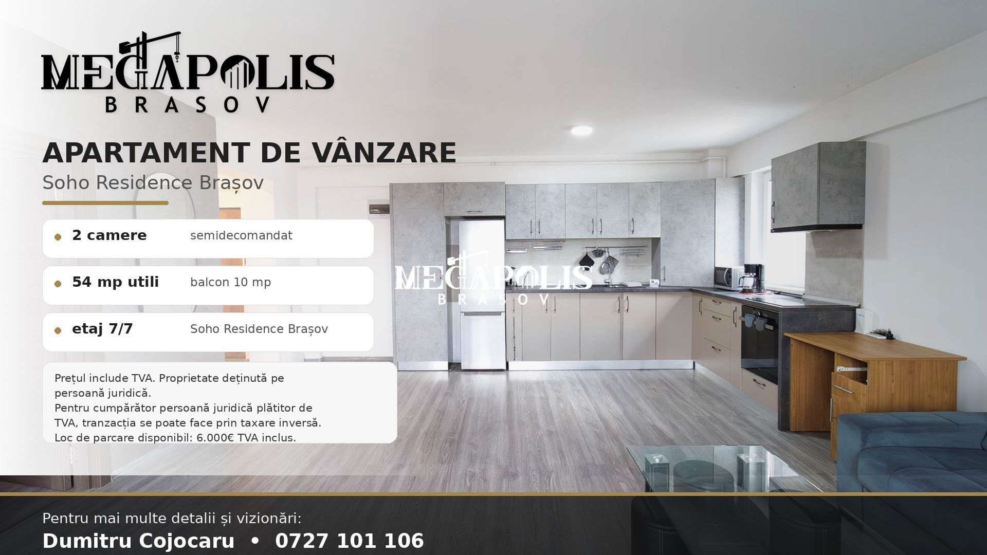 Apartament 2 camere | Soho Residence Brașov | 54 mp utili - Poză 1