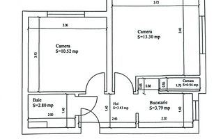 Apartament 2 camere de vânzare | Cisnădie, Central | renovat - Schiță 9