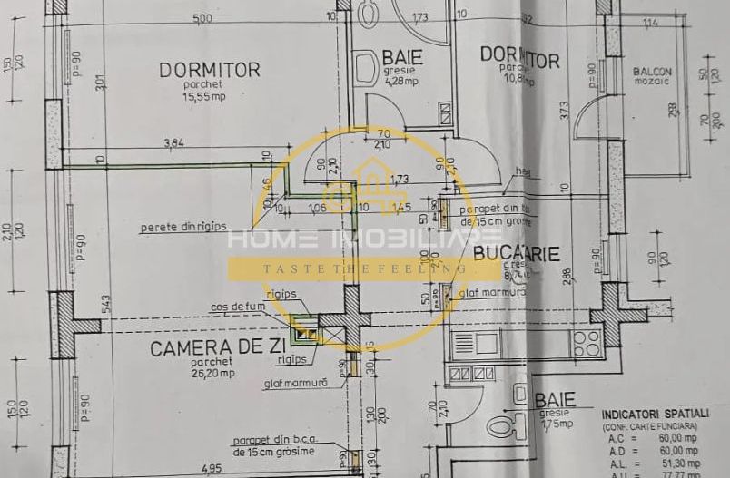Etaj 1 Apartament 3Camere-Decomandat-80mp 2Bai+Boxa -Rond Vechi! - Poză 11