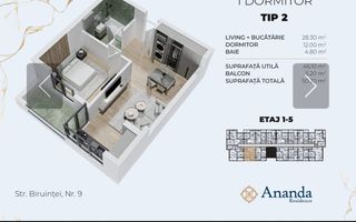 15-20 MINUTE METROU BERCENI - 2 CAMERE -  50.30mp - 93.000€ - Poză 4