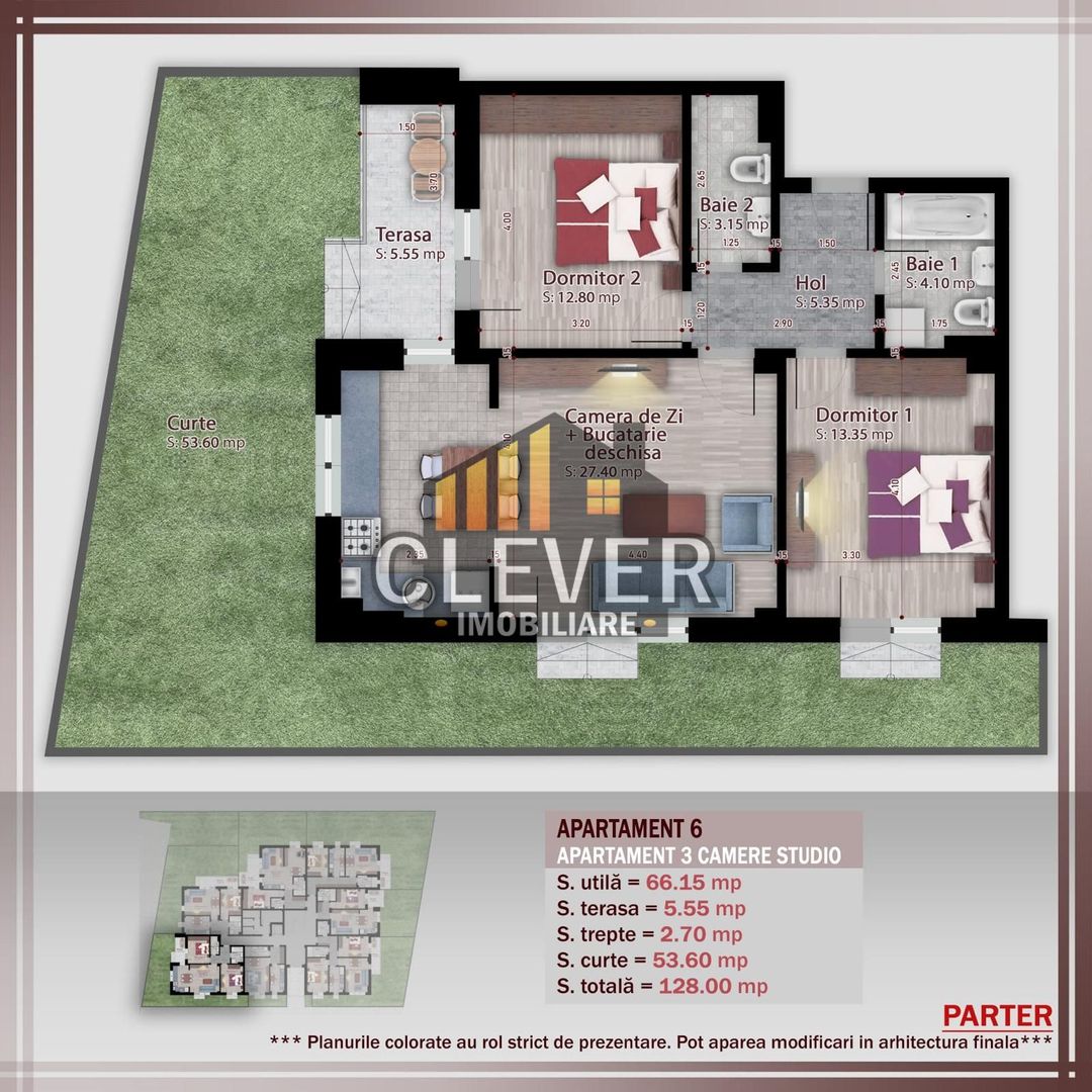 Theodor Pallady - Ap 3 Camere cu gradina 53mp Metrou N. Teclu - Schiță 8