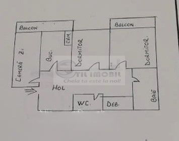 Apartament cu 3 camere, decomandat, 58.32 mp, etaj 2/4 - Dacia - Schiță 7