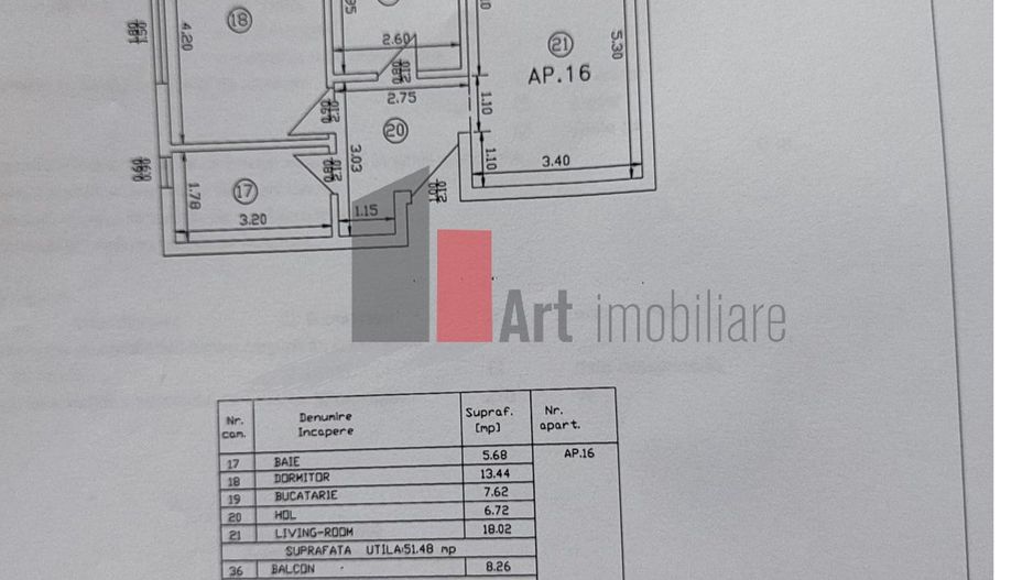 Apartament modern cu 2 camere Bloc 2020 - Schiță 18