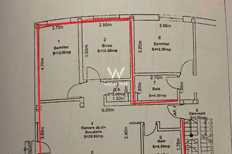 Apartament cu 3 camere si grădină 74 mp zona Triajului Selimbar - Schiță 15