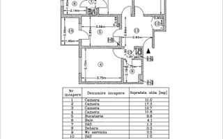4 camere spatios, 88,7 mp, 2 balcoane, Dumbrava Noua - Schiță 45
