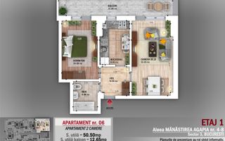 AP. 2CAM DECOMANDAT IN BLOC PREMIUM. ETAJ 1/ METROU N GRIGORESCU! - Poză 2