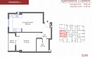 Ap 2 cam. 42 mp,  etaj 1, Militari langa METROU PACII, BLOC NOU, COMISION 0%, - Schiță 3