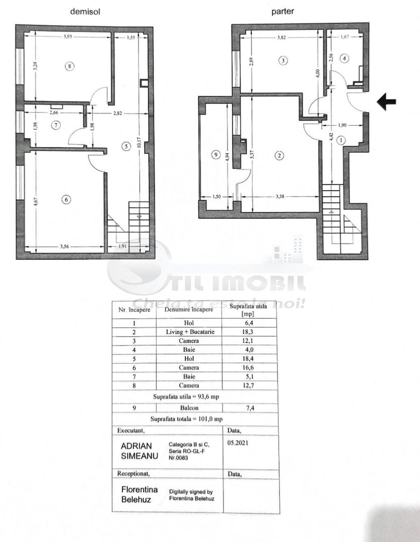 Ap Premium ,4 cam , D+P 101mp, Parcare , Boxă, Valea Lupului -170.000€ - Poză 24