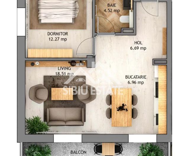 Apartament 2 camere modern, cu balcon spatios si loc de parcare inclus - Poză 7