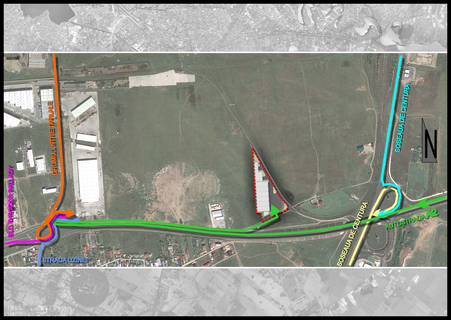 Teren 2Ha  Drumul Intre Tarlale - A2, pretabil hale + birou - Poză 1