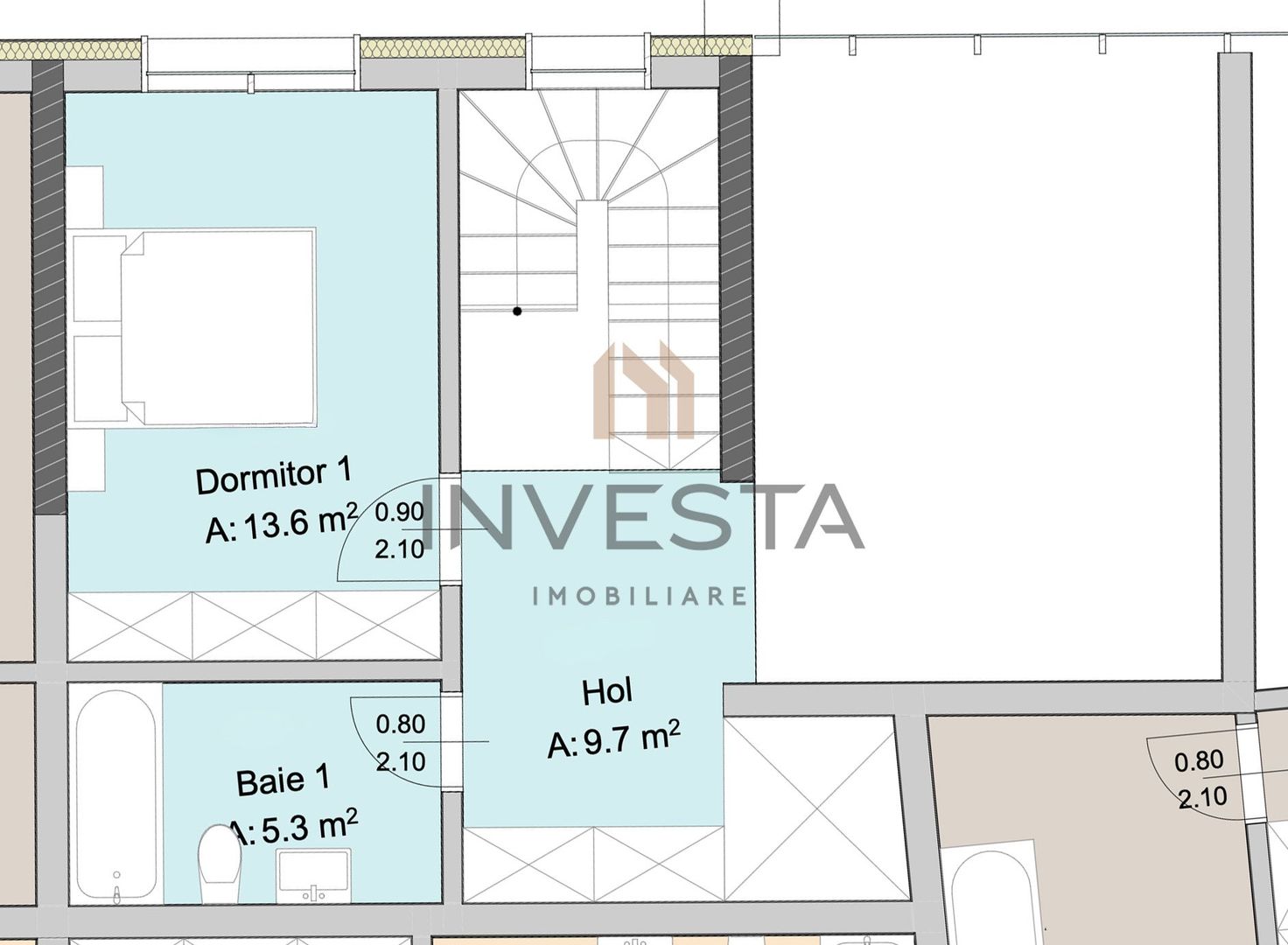 Apartament 2 camere, Marasti – zona The Office, proiect premium - Schiță 3