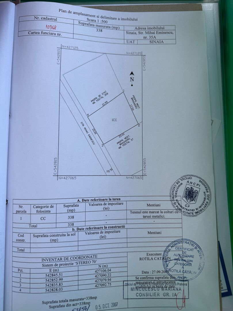 Teren 338mp, cu proiect bloc garsoniere D+P+E+M - Sinaia - Poză 4