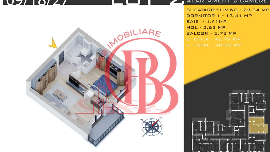 2 camere  parcare bonusTitan Pallady - Metrou Nicolae Teclu - Schiță 5