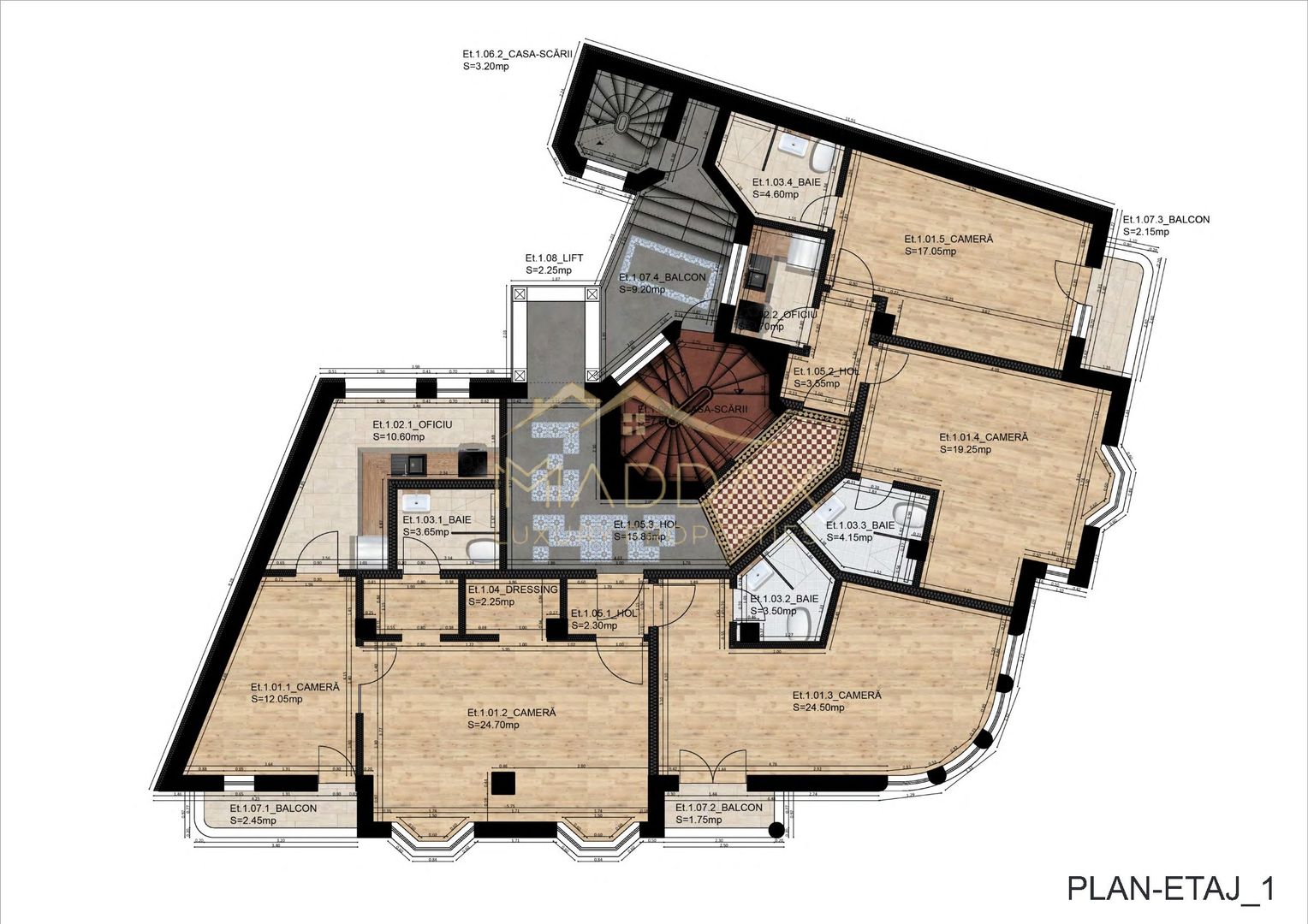 Spatiu Apartamente/ Hotel //​ ​1027.80 mp // Zona Obor - Schiță 37