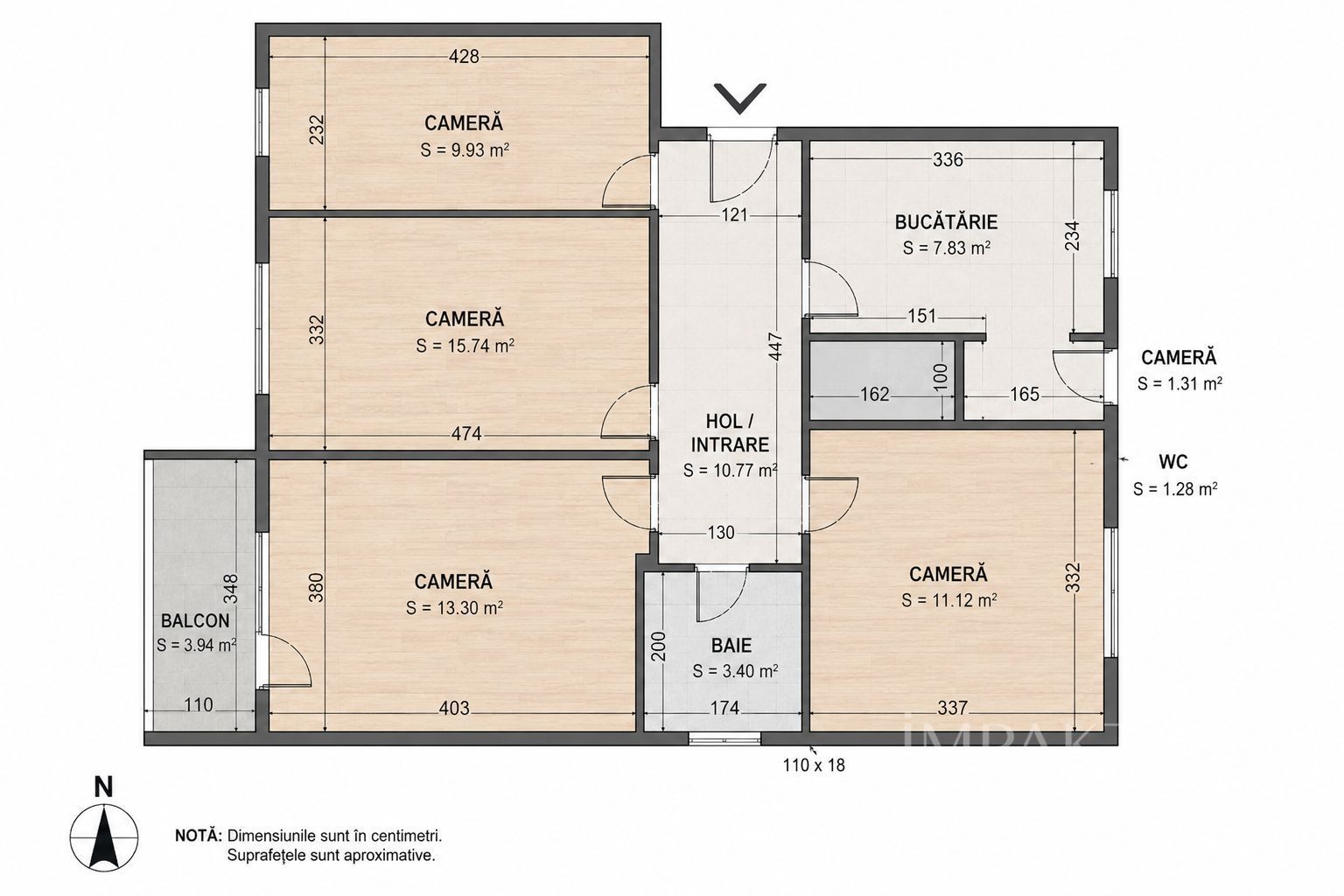 Apartament cu 4 camere in Grigorescu - Schiță 11