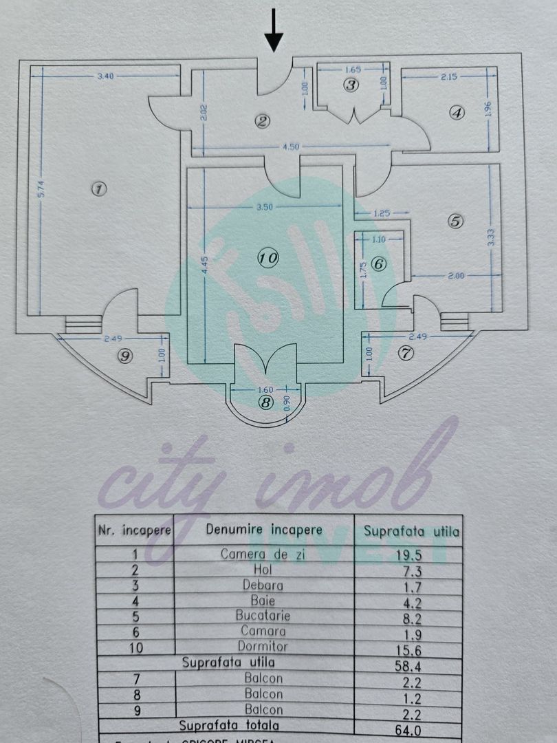 2 Camere Decebal 64 mp- View spectaculos-Posibilitate terasa - Poză 7