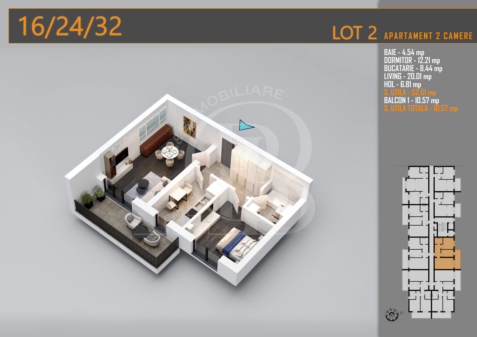 Apartament Decomandat 2 camere - Th. Pallady Metrou N. Teclu - Schiță 8