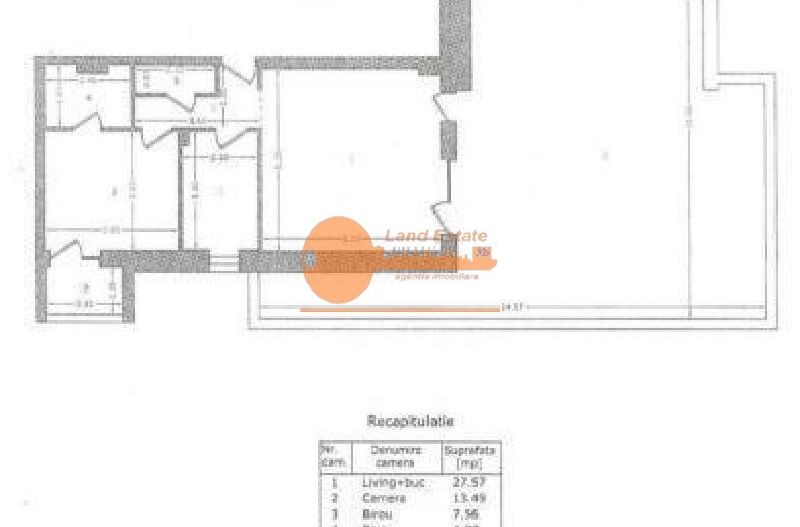 Apartament 3 camere cu terasă de 100 mp + loc de parcare – complet nou, mobilat și utilat - Schiță 14