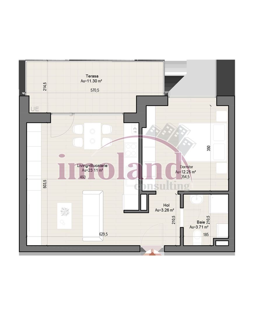 Apartament  2 camere cu parcare  - Uranus - Schiță 17