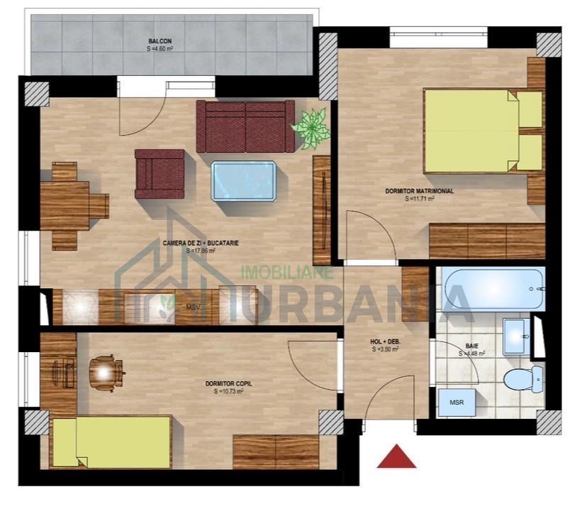 P. F. Apartament 3 camere / transformat 2 camere / Parcare / Boxa - Poză 1