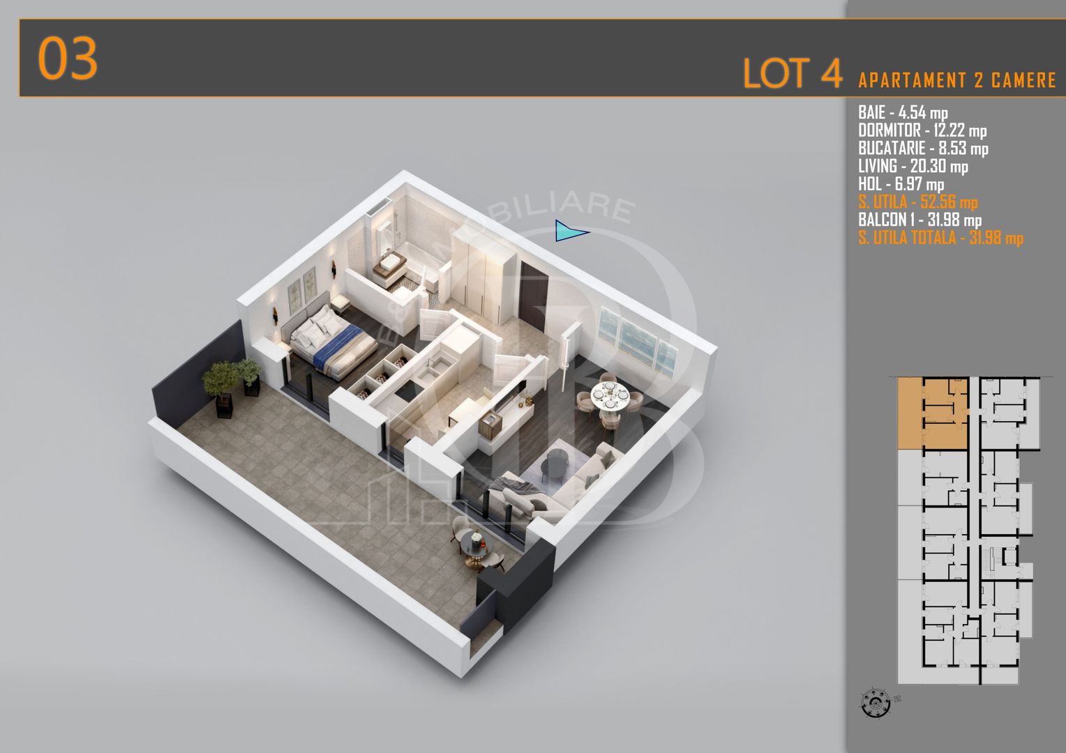 Apartament 2 camere cu Terasa Titan-Pallady-Metrou Teclu - Schiță 2