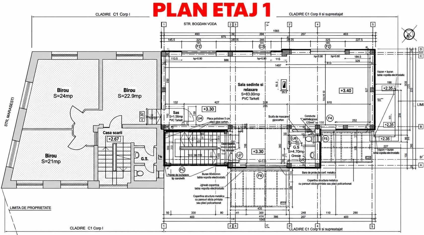 INCHIRIERE - Clădire de birouri mobilată și utilata 544 mp + 300 mp depozite, 5 parcări – Mărăști, zonă semicentrală - Poză 4