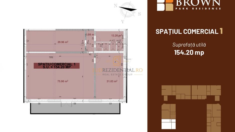 Spatiu Comercial la inchiriere, 154.20 mp, zona Parc Tudor Arghezi - Schiță 8