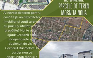 Oferim parcele de vânzare în cartier nou din Moșnița Nouă - pentru dezvoltatori!