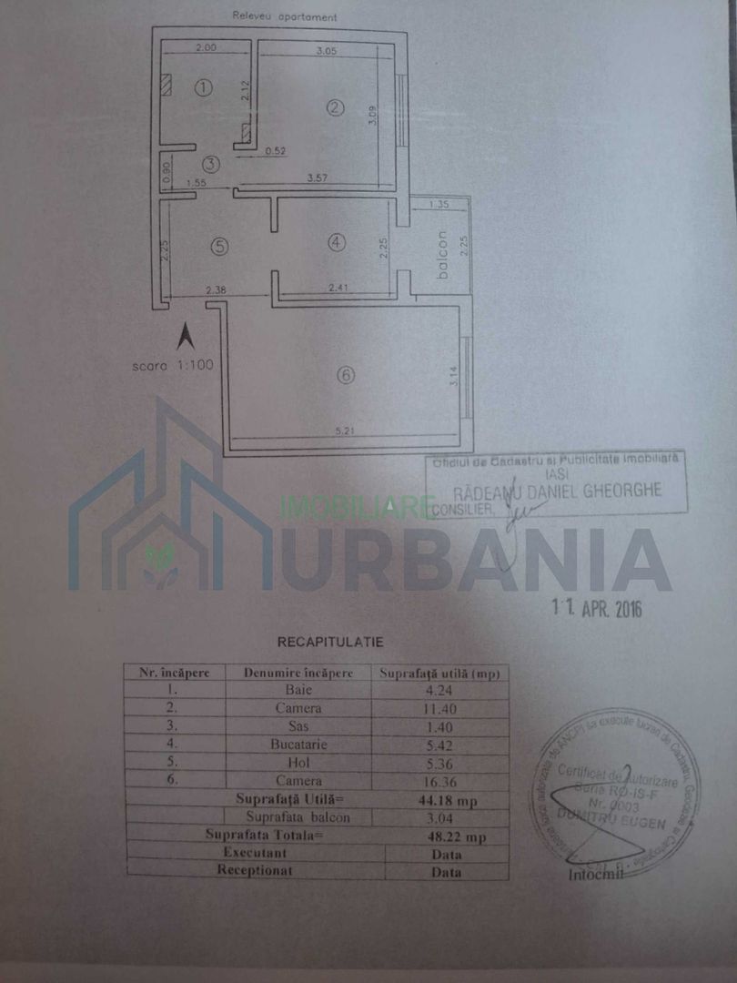 Apartament 2 camere de vanzare, Iasi, Dacia, etaj 2/4, 48 mp - Poză 4