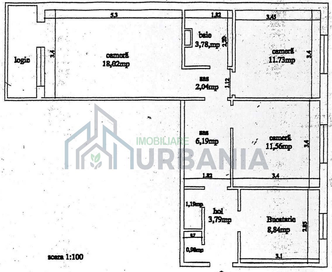 Apartament 3 camere, 68 mp, etaj 8/9, Bulevardul Alexandru cel Bun - Poză 2
