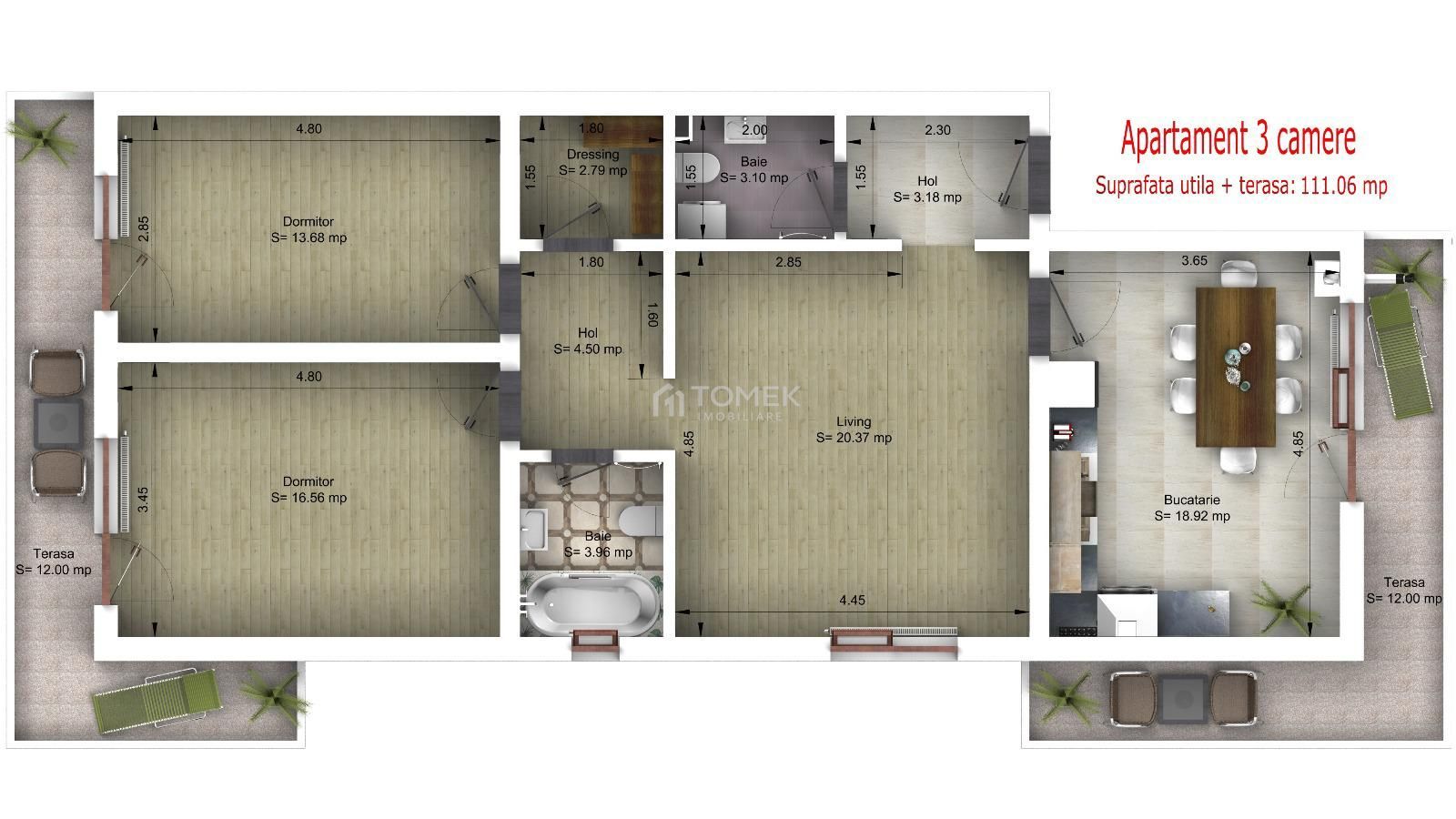 Apartament 3 str.Bacovia in vila cu 6 apartamente - Poză 8
