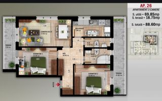 AP. 3 CAM BLOC PREMIUM FINALIZAT,MUTARE IMEDIATA/ N. GRIGORESCU! - Poză 4