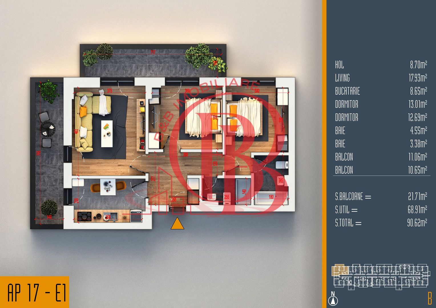 Oferta Lansare 3 camere proiect nou Pallady - Schiță 7