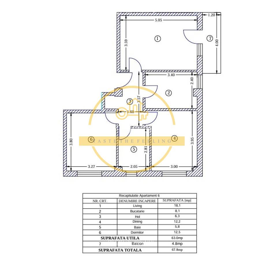 Apartament cu 3 camere/ 68 mp/ zona Miroslava - Poză 8