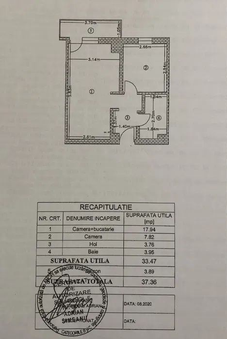 Apartament 1 camera Dec 37 mp + loc de parcare Bucium 84500 euro - Poză 8