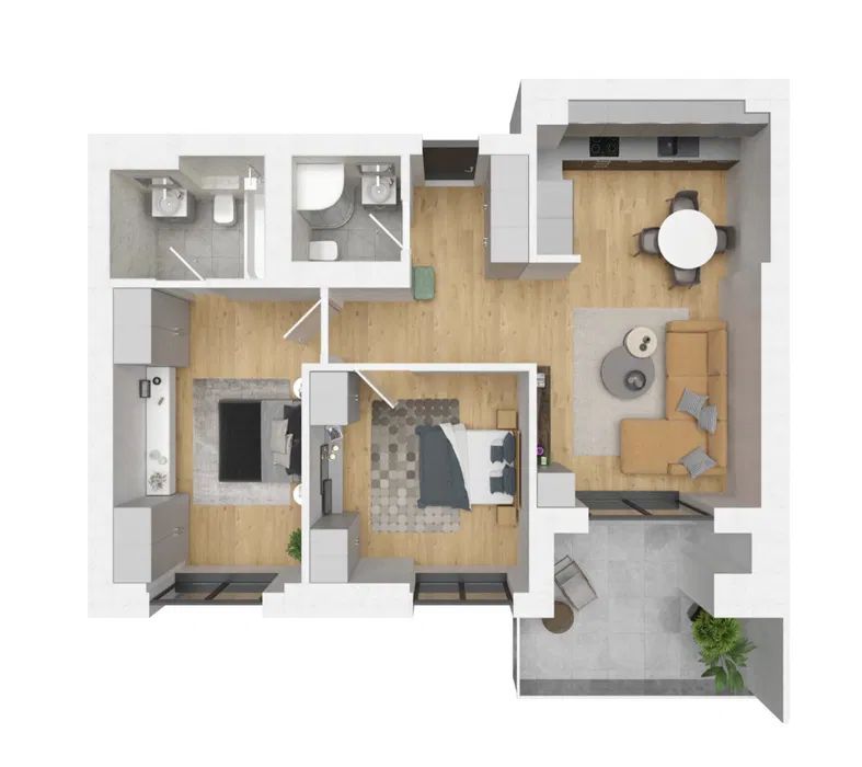 Apartament 3 Camere Tip 3A în Cortina North - Schiță 7