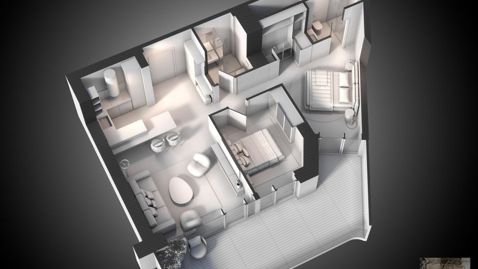 Apartament 3 camere vedere lac - One Lake District - Schiță 4