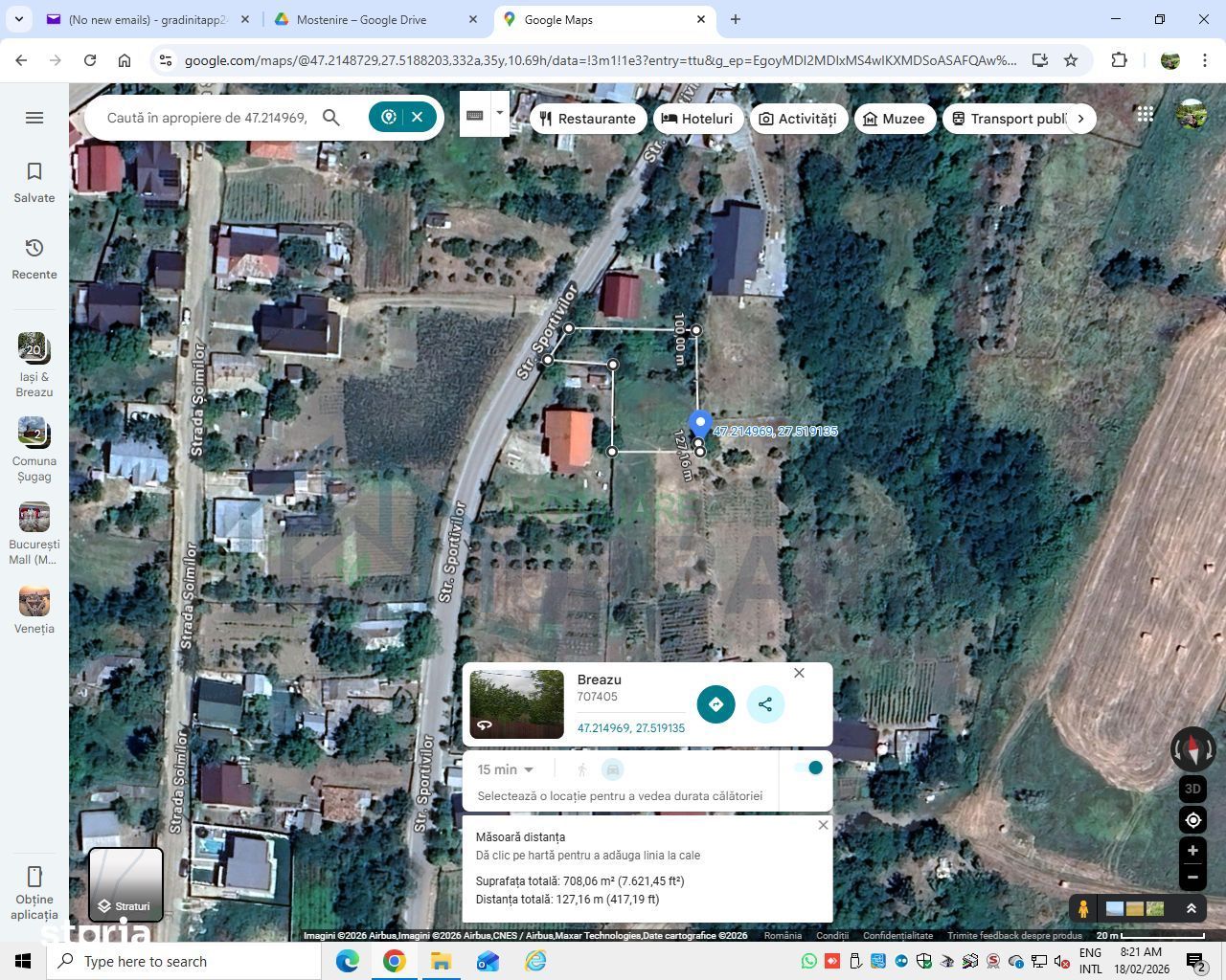 Teren intravilan 704 mp, acces asfaltat, priveliste Padurea Breazu - Poză 1