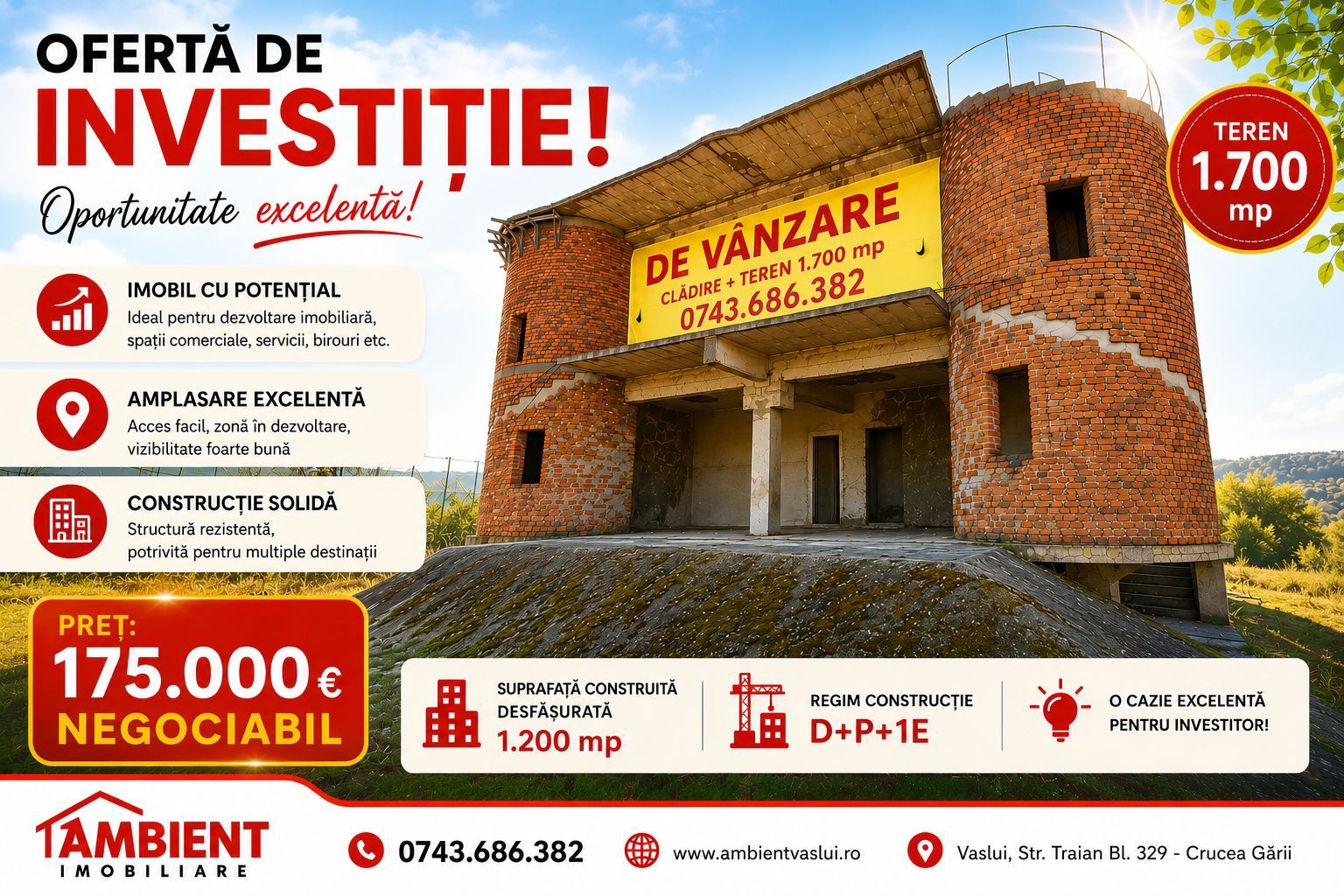 Clădire D+P+1E – ideală pentru hotel, clinică, birouri sau apartamente! - Poză 1