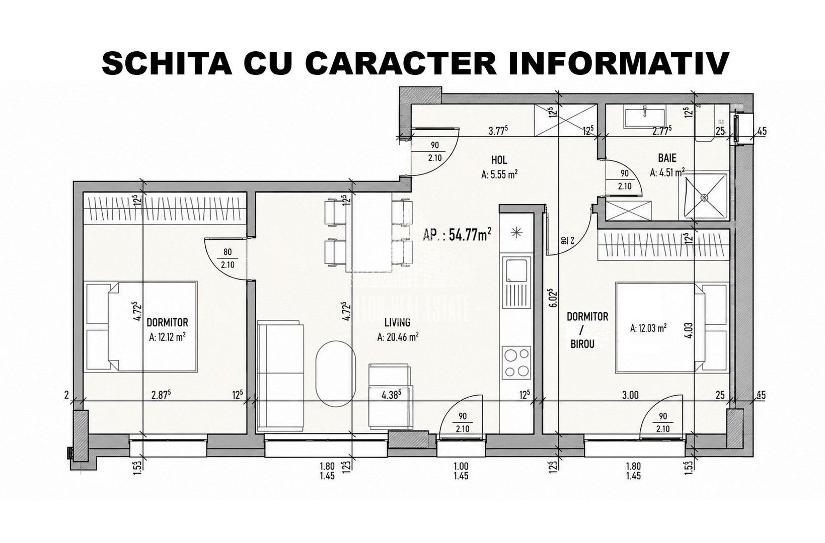 Apartament 3 camere, finisat modern, in Baciu, zona Petrom - Poză 13