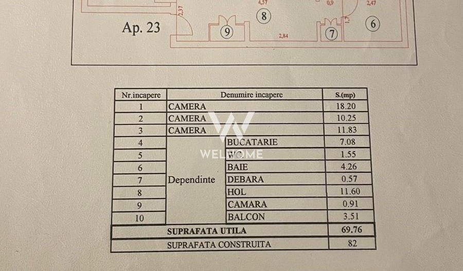 Apartament modern cu 3 camere, renovat integral - Terezian - Poză 22