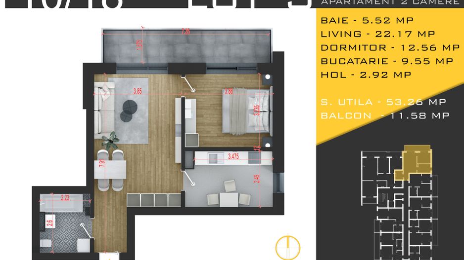 2 camere  Titan Pallady  Metrou Nicolae Teclu - Schiță 11