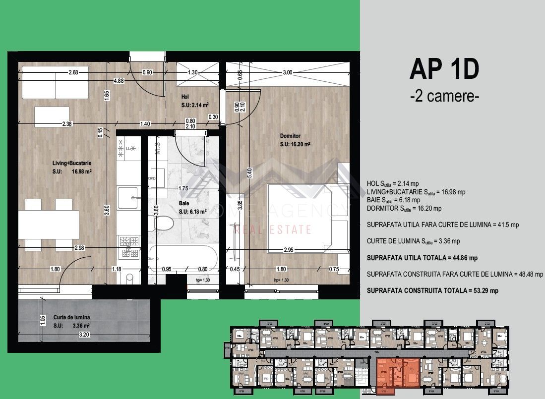 Apartament 2 camere | Otopeni Central | Bloc nou | Parcare inclusă - Schiță 11