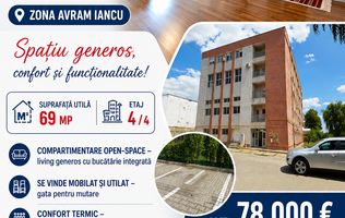 Apartament cu 2 camere tip ”open-space”, mobilat și utilat, zona CRUCEA GĂRII;