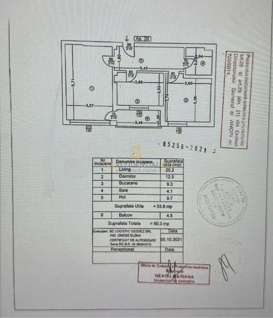 Apartament 2 camere, 2/5, decomandat, Postalionului, Comision 0% - Schiță 9